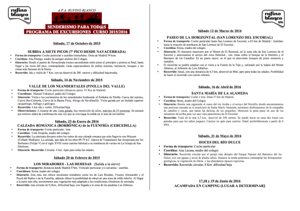 ProgramaSenderismo 2015-16